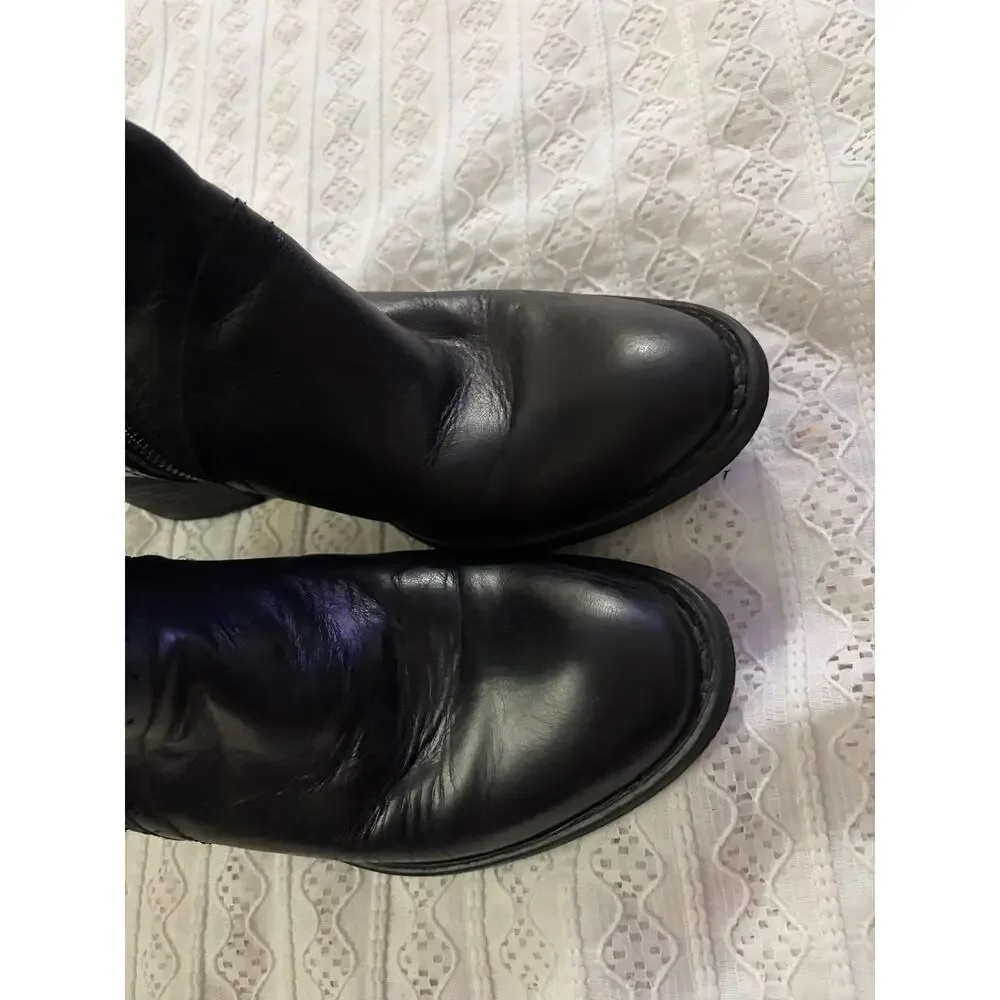 Born Black Leather Tall Riding Boots Side Zip Women's 9.5M Comfort Boots - Picture 3 of 11